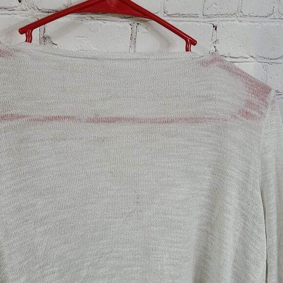 PS Aeropostale Girls 14 Cream Waterfall Open Front Cardigan Sweater Lace Trim - Picture 8 of 8